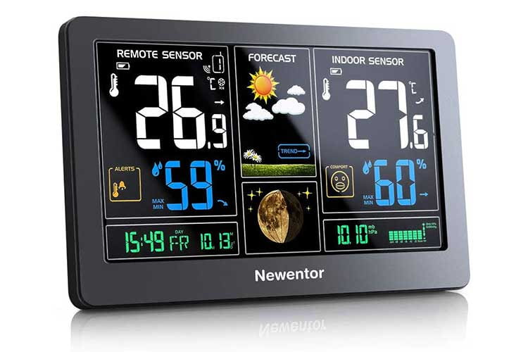 Die Newentor Wetterstation ist eine günstige Wetterstation, die Temperatur, Luftfeuchtigkeit und Luftdruck misst Die Newentor Wetterstation ist eine günstige Wetterstation, die Temperatur, Luftfeuchtigkeit und Luftdruck misst