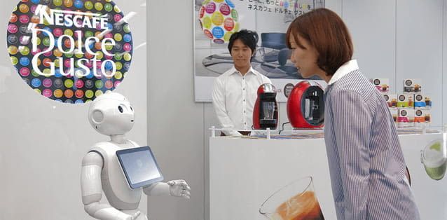 Abbildung des Pepper Roboter als Servicekraft Abbildung des Pepper Roboter als Servicekraft