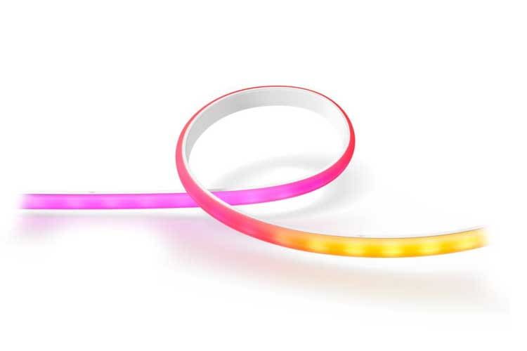 Das Besondere am Philips Hue Ambiance Gradient Lightstrip ist, dass er gleichzeitig mehrfarbig leuchten kann Das Besondere am Philips Hue Ambiance Gradient Lightstrip ist, dass er gleichzeitig mehrfarbig leuchten kann