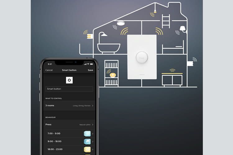 Der Philips Hue Smart Button ist per Philips Hue App individuell programmierbar Der Philips Hue Smart Button ist per Philips Hue App individuell programmierbar