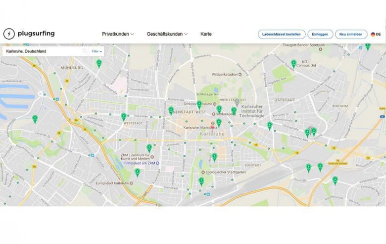 Der E-Tankstellen-Finder von plugsurfing.com bietet ein riesiges Ladestationen-Netzwerk Der E-Tankstellen-Finder von plugsurfing.com bietet ein riesiges Ladestationen-Netzwerk