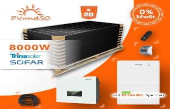 PVundSO 8 kWp Solaranlage + 10.24 kW Speicher