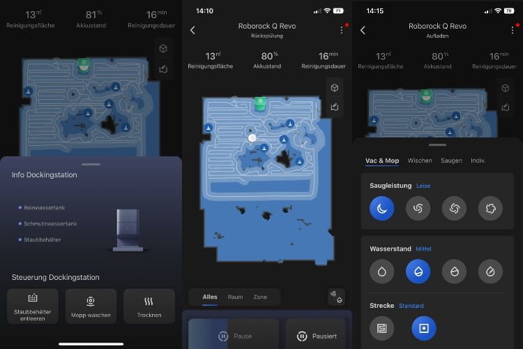 Die Roborock App dient zur Navigation und Steuerung des Saugroboters Die Roborock App dient zur Navigation und Steuerung des Saugroboters