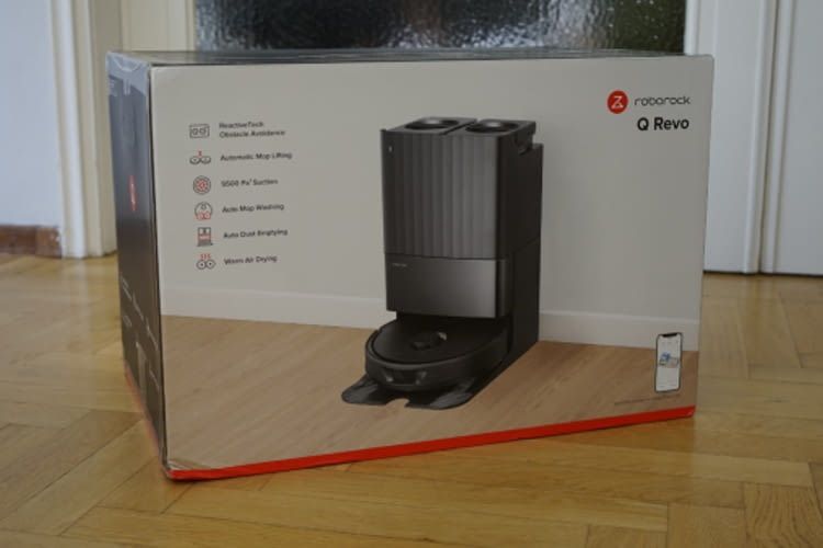 Die Verpackung des Roborock Q Revo Saugroboters Die Verpackung des Roborock Q Revo Saugroboters