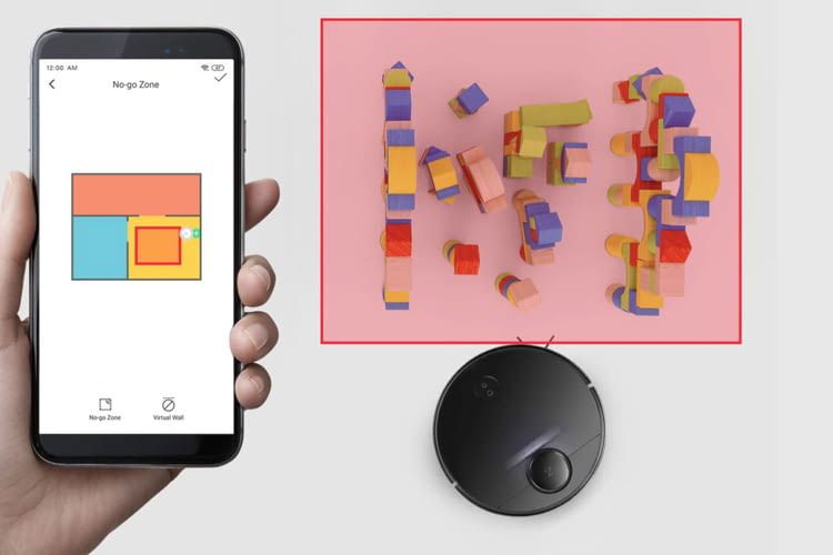 In der App lässt sich genau festlegen, welche Bereiche Roborock S4 aussparen soll In der App lässt sich genau festlegen, welche Bereiche Roborock S4 aussparen soll