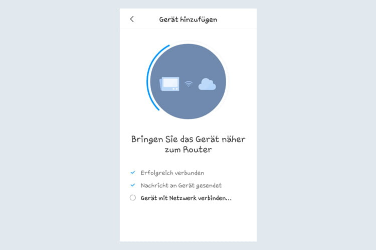 Ein kreisförmiger Farbbalken zeigt an, wie weit die Vernetzung schon fortgeschritten ist Ein kreisförmiger Farbbalken zeigt an, wie weit die Vernetzung schon fortgeschritten ist