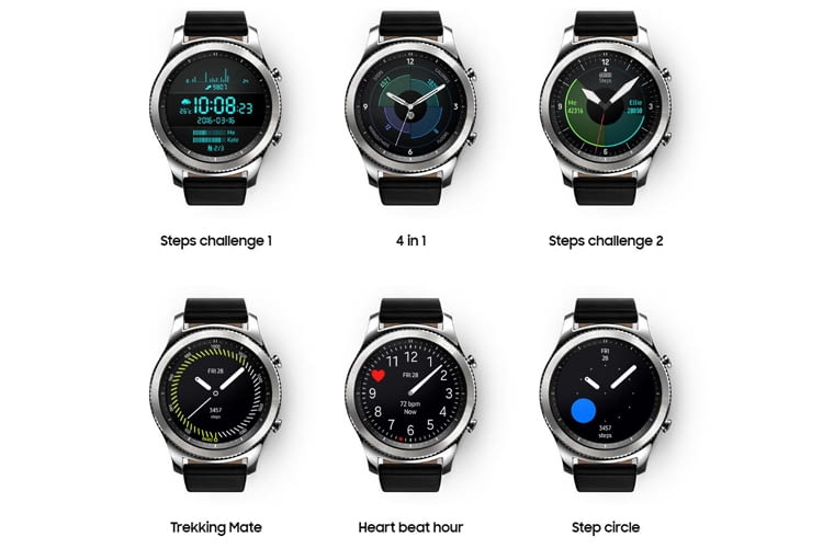 Die verschiedenen Modi der Gear S3 classic lassen sich durch Drehen an der Lünette auswählen Die verschiedenen Modi der Gear S3 classic lassen sich durch Drehen an der Lünette auswählen