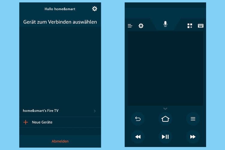 Über die Fire TV App können Nutzer das entsprechende Gerät auswählen und dann einfach bedienen Über die Fire TV App können Nutzer das entsprechende Gerät auswählen und dann einfach bedienen