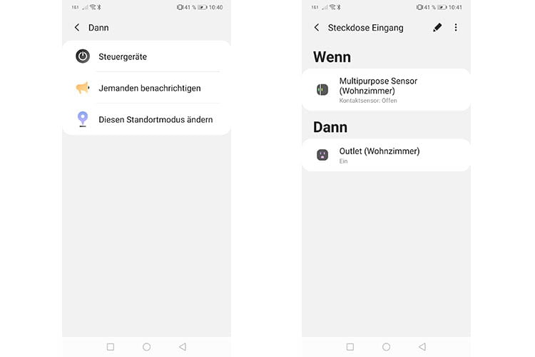 Wenn-Dann-Regelungen waren im Test der Redaktion einfach erstellbar Wenn-Dann-Regelungen waren im Test der Redaktion einfach erstellbar