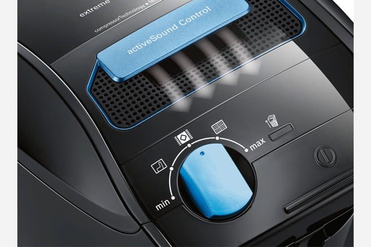 Die elektronische Saugkraftregulierung erfolgt via Drehregler am Staubsauger-Gehäuse Die elektronische Saugkraftregulierung erfolgt via Drehregler am Staubsauger-Gehäuse
