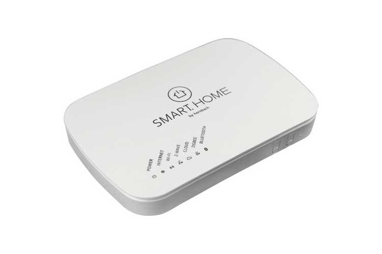 Vorbildlich: Das SMART HOME by hornbach Gateway unterstützt die Funkstandards WLAN, ZigBee und Z-WAVE Vorbildlich: Das SMART HOME by hornbach Gateway unterstützt die Funkstandards WLAN, ZigBee und Z-WAVE
