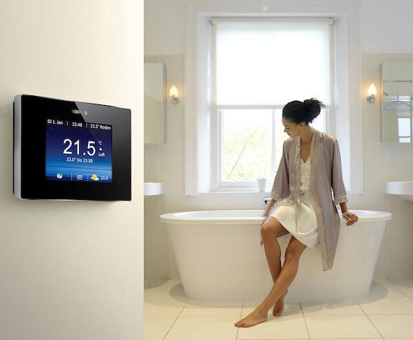 Warmup Smart Thermostat 4iE im Bad Warmup Smart Thermostat 4iE im Bad