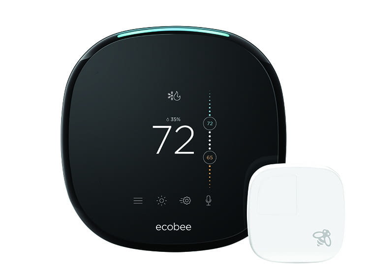 Das smarte WLAN-Thermostat ecobee4 arbeitet mit externen Sensoren Das smarte WLAN-Thermostat ecobee4 arbeitet mit externen Sensoren