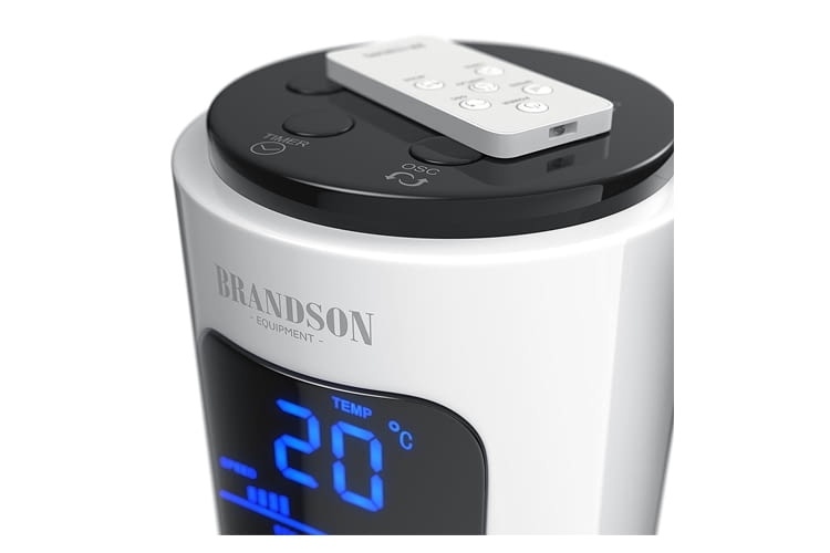 Die Steuerung dieses Turmventilators erfolgt ausschließlich manuell Die Steuerung dieses Turmventilators erfolgt ausschließlich manuell