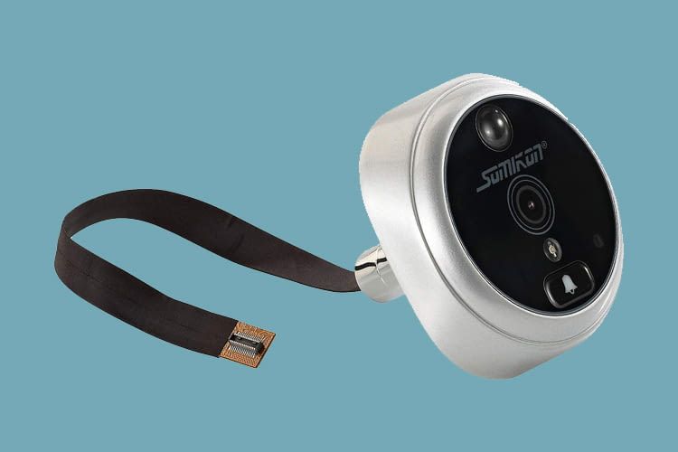 Ein Kabel verbindet den Außenteil mit dem Display an der Türinnenseite Ein Kabel verbindet den Außenteil mit dem Display an der Türinnenseite