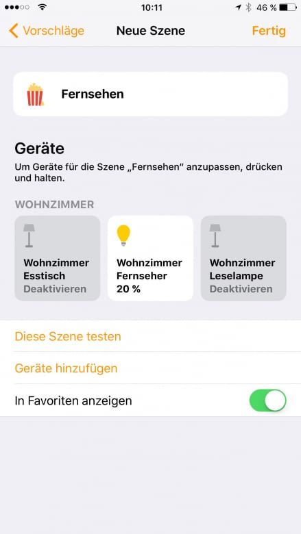Über Szenen lassen sich mehrere Lampen und Geräte gleichzeitig ansteuern Über Szenen lassen sich mehrere Lampen und Geräte gleichzeitig ansteuern
