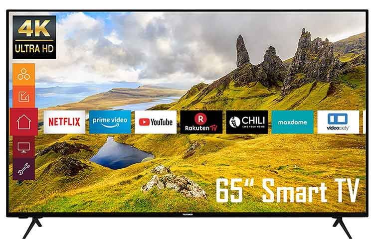 Der 65 Zoll TV Telefunken XU65K529 lässt die Herzen von Film- und Serienliebhaberinnen höher schlagen Der 65 Zoll TV Telefunken XU65K529 lässt die Herzen von Film- und Serienliebhaberinnen höher schlagen