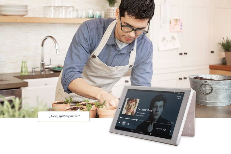 Das Fire HD 10-Tablet spielt jederzeit auf Zuruf die eigene Lieblingsmusik Das Fire HD 10-Tablet spielt jederzeit auf Zuruf die eigene Lieblingsmusik