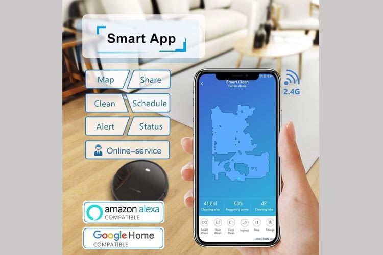 Die App zu Tesvor X500 zeigt in Echtzeit den Reinigungsvorgang an Die App zu Tesvor X500 zeigt in Echtzeit den Reinigungsvorgang an