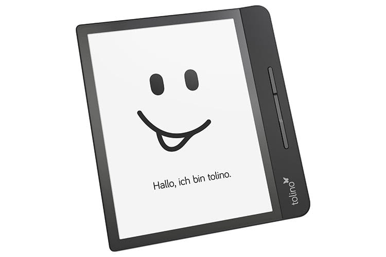 Tolino epos 2 bietet am Rand eine Halteleiste mit Bedien-Tasten Tolino epos 2 bietet am Rand eine Halteleiste mit Bedien-Tasten