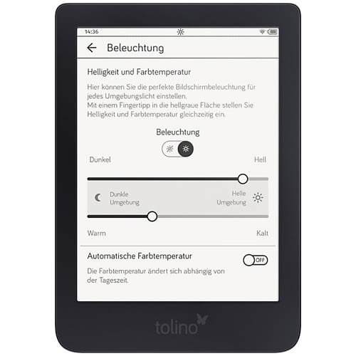smartLight gleicht die Bildschirmbeleuchtung von Tolino Shine 3 an den Biorhythmus des Lesers an smartLight gleicht die Bildschirmbeleuchtung von Tolino Shine 3 an den Biorhythmus des Lesers an