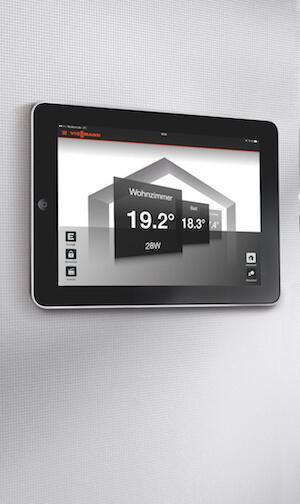 Abbildung der Viessmann Vitocomfort 200 iPad App Abbildung der Viessmann Vitocomfort 200 iPad App