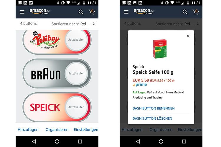 Auch von unterwegs aus lässt sich schnell noch ein virtueller Dash Button drücken Auch von unterwegs aus lässt sich schnell noch ein virtueller Dash Button drücken