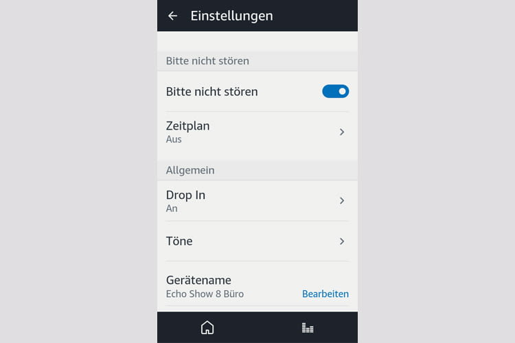 Für jedes Echo Gerät im Smart Home lässt sich der Nicht-Stören-Modus separat verwalten Für jedes Echo Gerät im Smart Home lässt sich der Nicht-Stören-Modus separat verwalten