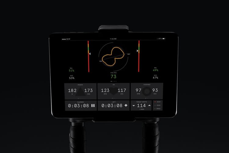 Über die Wattbike Hub-App wird überprüft, ob man Kraft beim Treten verschwendet Über die Wattbike Hub-App wird überprüft, ob man Kraft beim Treten verschwendet