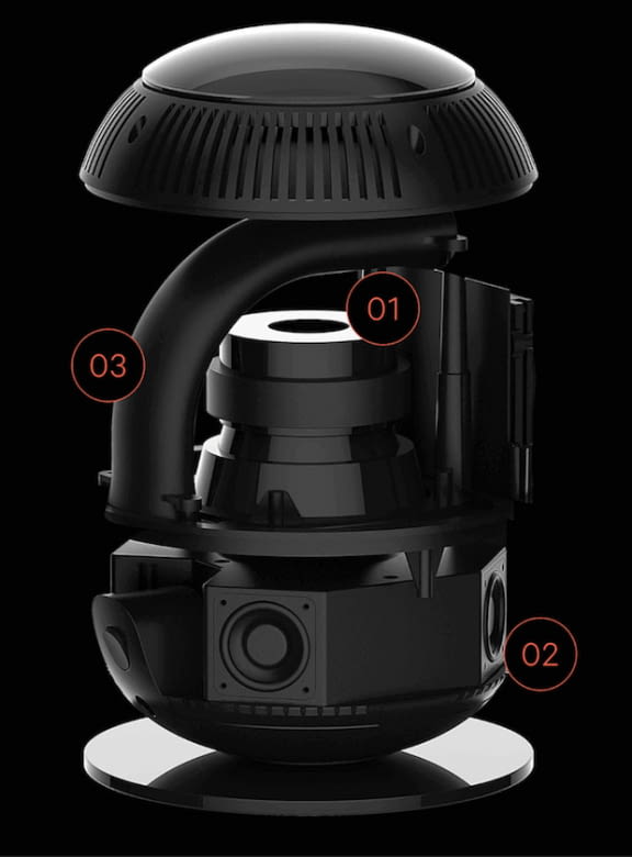 Aufbau des Whyd Multiroom-Lautsprechers Aufbau des Whyd Multiroom-Lautsprechers