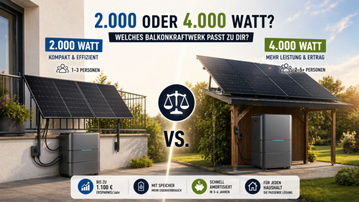 2.000 oder 4.000 Watt? Die stärksten Balkonkraftwerke 2026