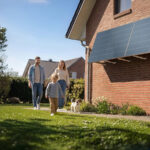 Mini-Solaranlage mit Speicher an Hauswand