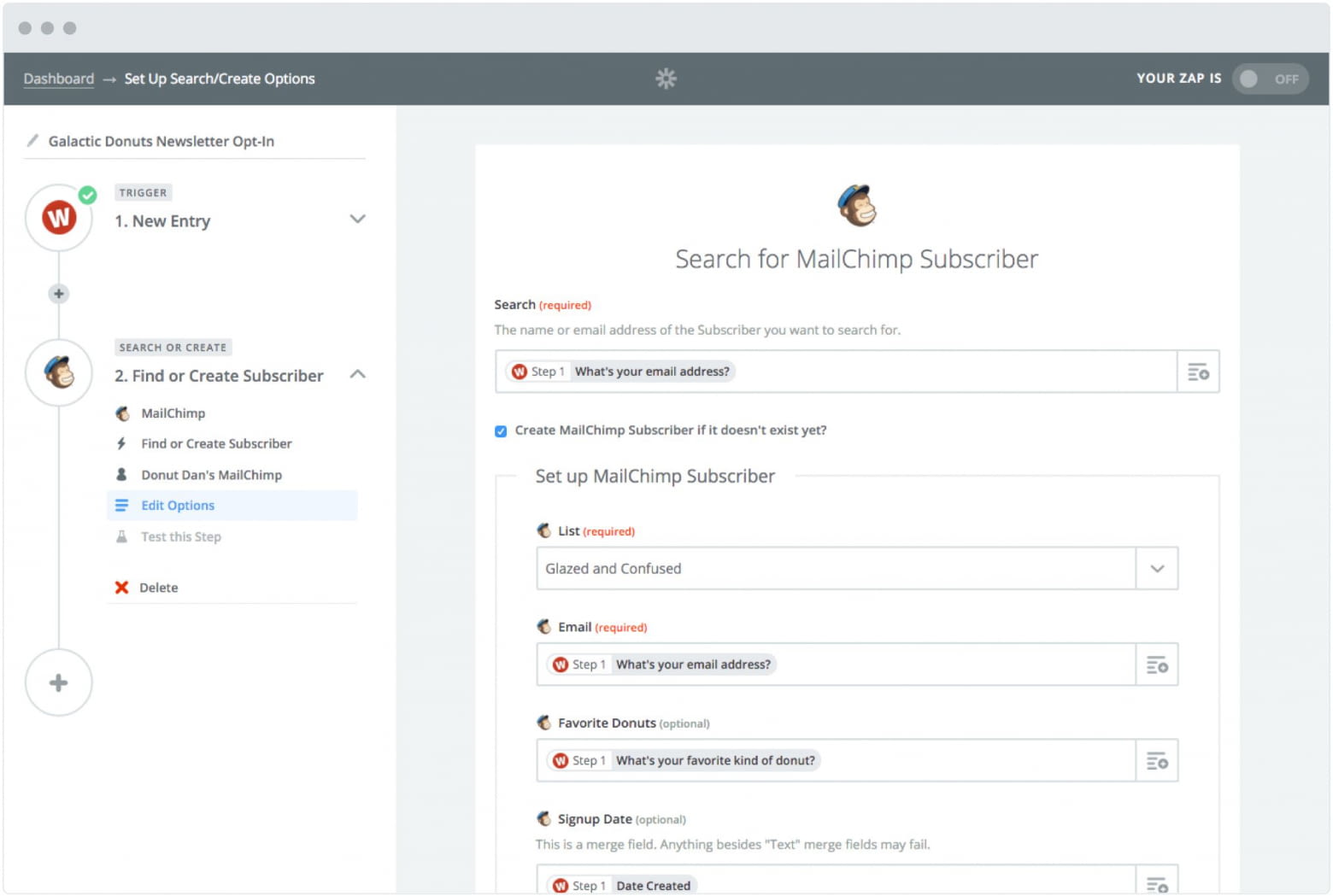 So definiert man eine Zap (am Beispiel von Mailchimp) So definiert man eine Zap (am Beispiel von Mailchimp)