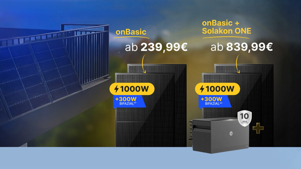 Sparen statt zahlen: 1.000 W Balkonkraftwerk ab 239,99 Euro!