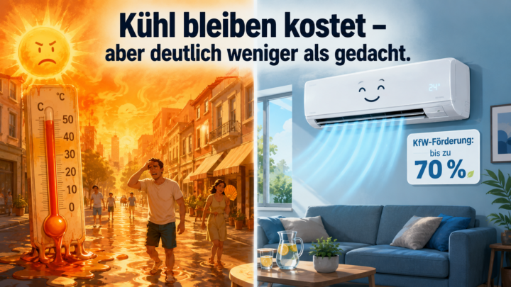 Wer heizt, darf auch kühlen – und bekommt bis zu 70 % vom Staat zurück