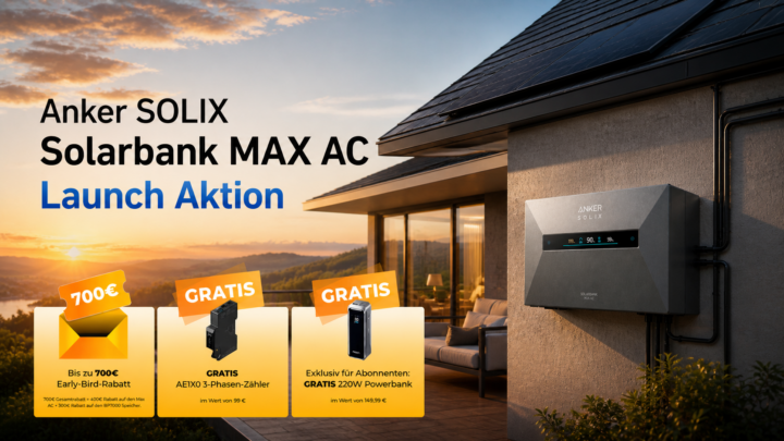 Stromspeicher Anker Solarbank Max AC – 700 € Rabatt, wer zu spät kommt, zahlt drauf