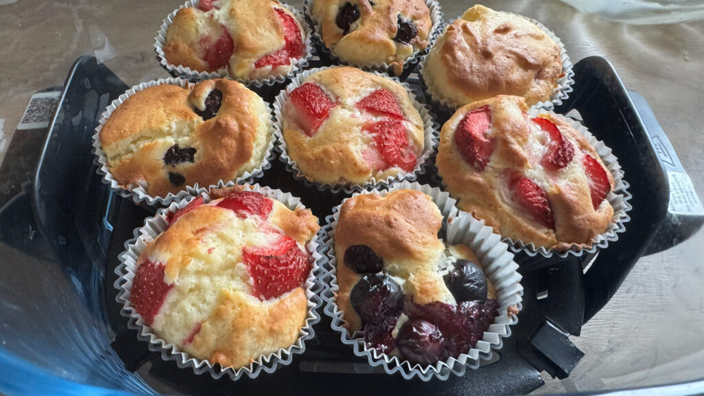 backfunktion-ninja-crispi-pro Eigentlich dürften diese Muffins nicht so dunkel sein