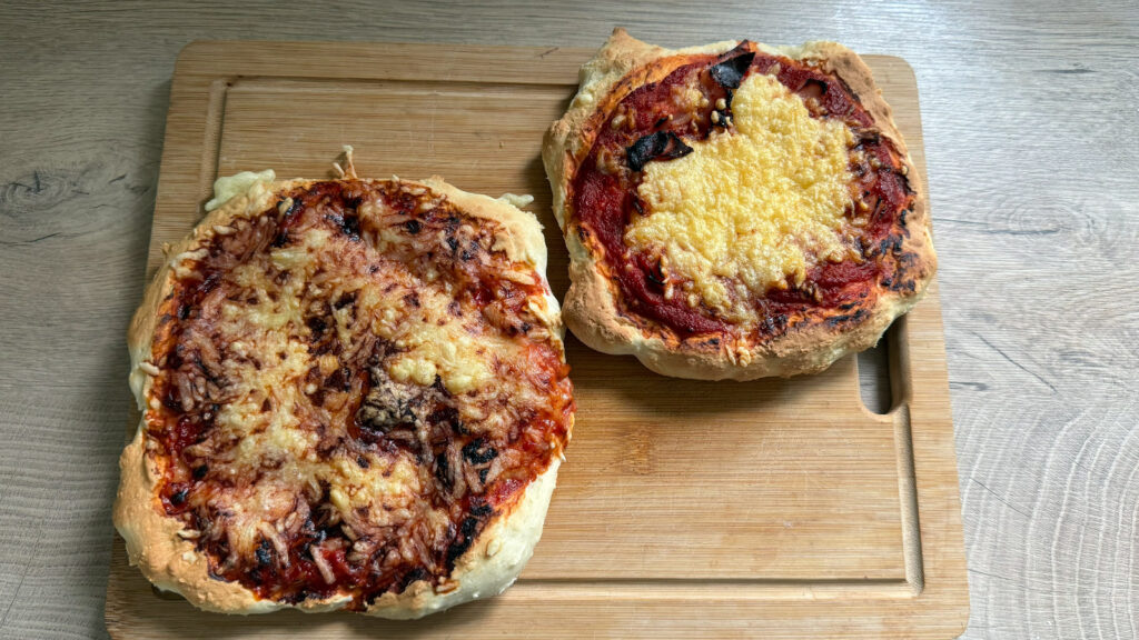 pizza-aus-dem-airfryer Halbverbrannte Mini-Pizzen