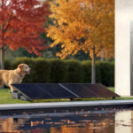 Solarmodule neben Stromspeicher