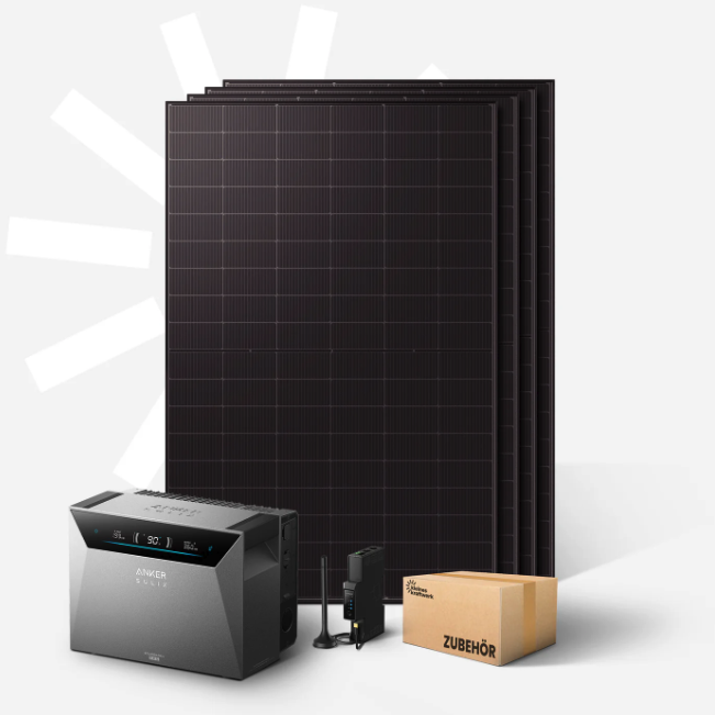 Quattro XL – 2000Wp Balkonkraftwerk mit Speicher Anker SOLIX Solarbank 4 Pro