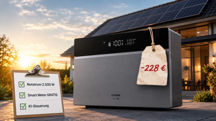 228 Euro Rabatt + gratis-Smart-Meter: Dieser Stromspeicher läuft sogar im Blackout weiter