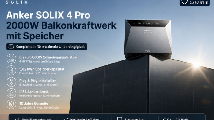 2.000 Watt Balkonkraftwerk mit der neuen Anker SOLIX 4 für unter 1.800€!