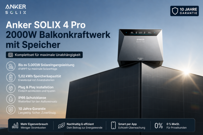 2.000 Watt Balkonkraftwerk mit der neuen Anker SOLIX 4 für unter 1.800€!