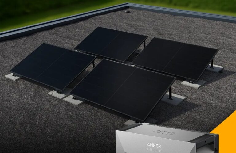Solago: 2.000 Watt Flachdachhalterung + Anker SOLIX 3
