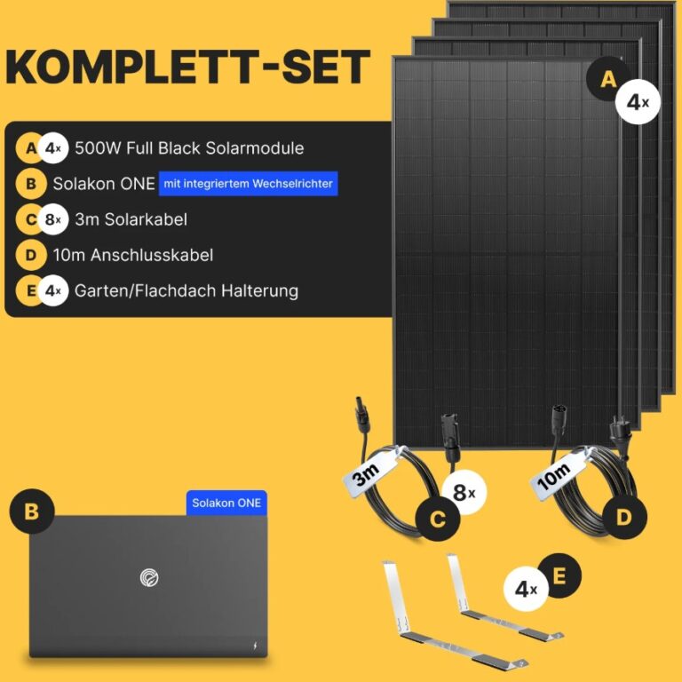 Solakon onPower Flachdachset mit 2.000W + Solakon One Speicher