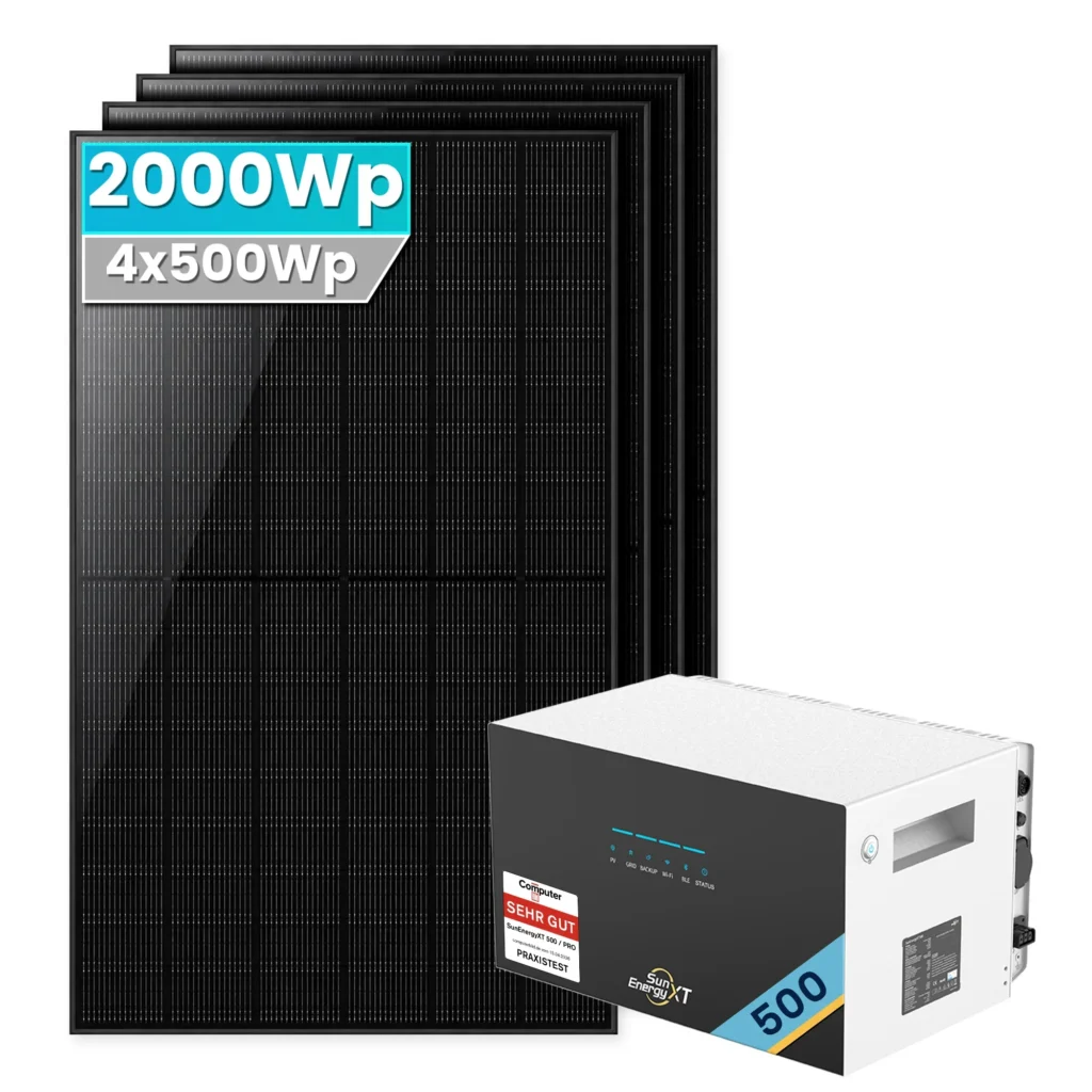 SunEnergyXT 500 Pro Balkonkraftwerk Speicher mit 500Wp Solarmodul Set