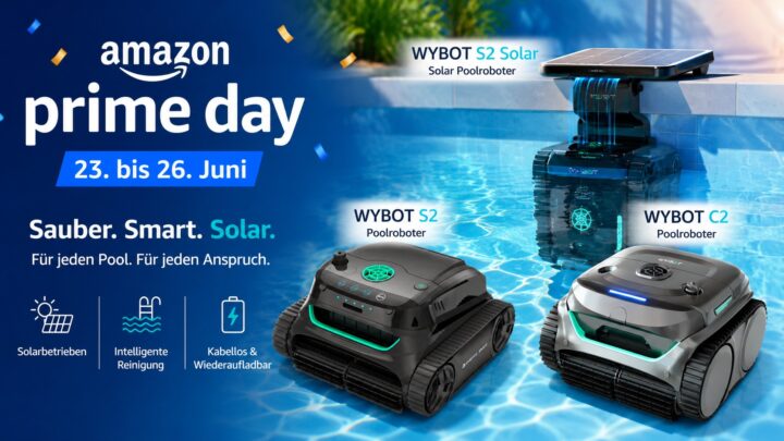 Bei WYBOT am Amazon Prime Day heftig sparen: Drei starke Poolroboter, drei krasse Rabatte!