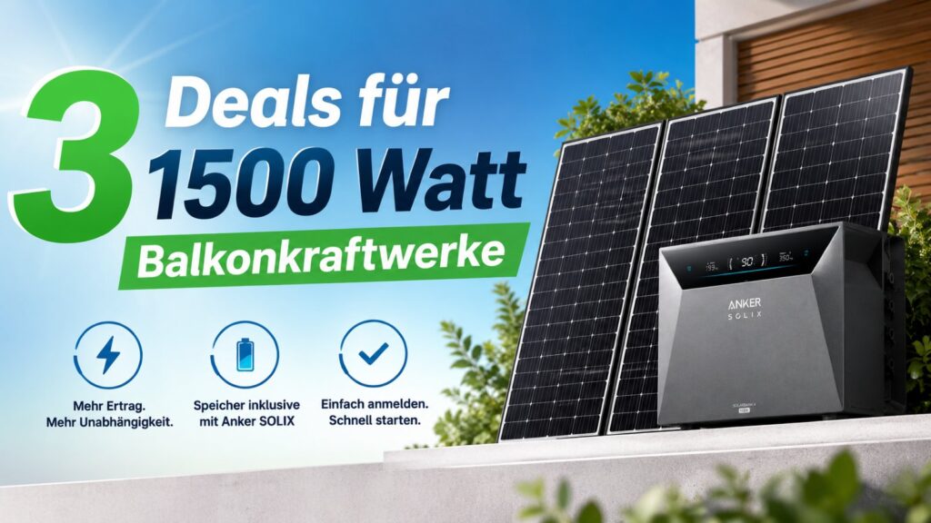 1.500 Watt Balkonkraftwerk mit Speicher: Die besten Sets mit Anker SOLIX 4