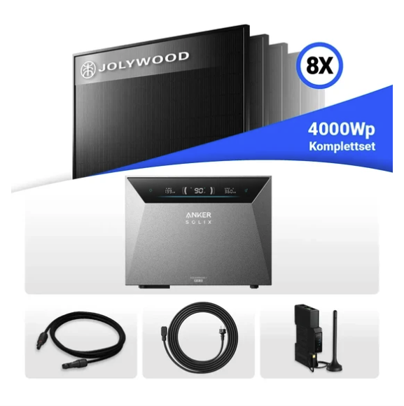 4000W Solarkraftwerk mit Anker SOLIX 4 Pro