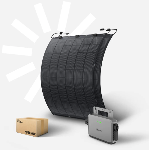 Kleines Kraftwerk Flex 450Wp Balkonkraftwerk mit flexiblen Solarmodulen